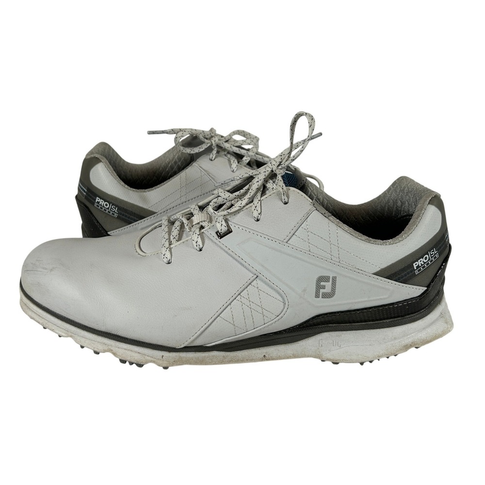 FootJoy Pro/SL Carbon Mens Golf Shoes White Grey 53104 Size 13 Wide Spikeless